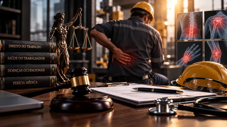 Trabalhador com dor nas costas e exames de imagem